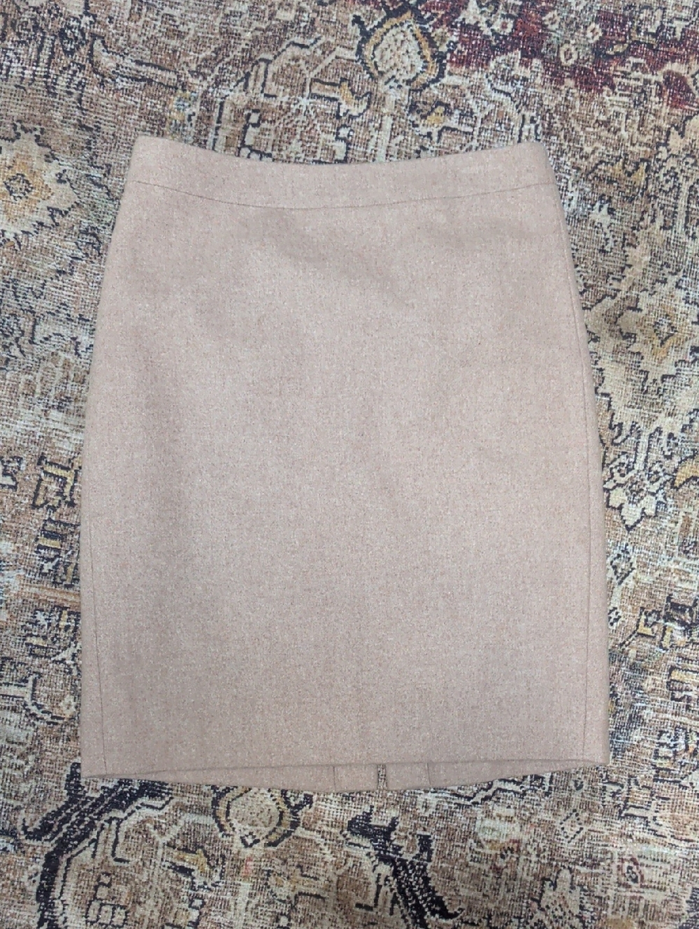 J. Crew Blush Beige Wool Pencil Skirt